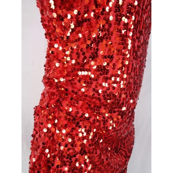 Boston Proper Red Sequin Cold Shoulder Top Size Medium Party Holiday Cocktail - Picture 10 of 15